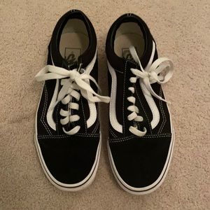 Black and White Lace Up Vans